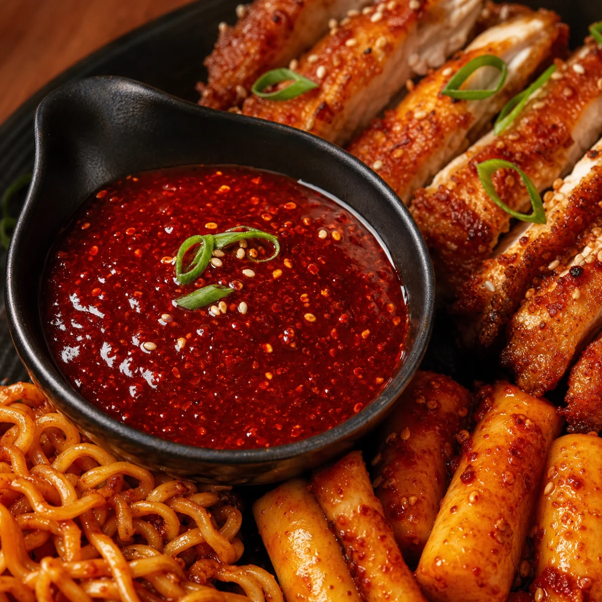 Serving idea for Samyang 2X Buldak Hot Chicken Flavor Sauce, 7 oz