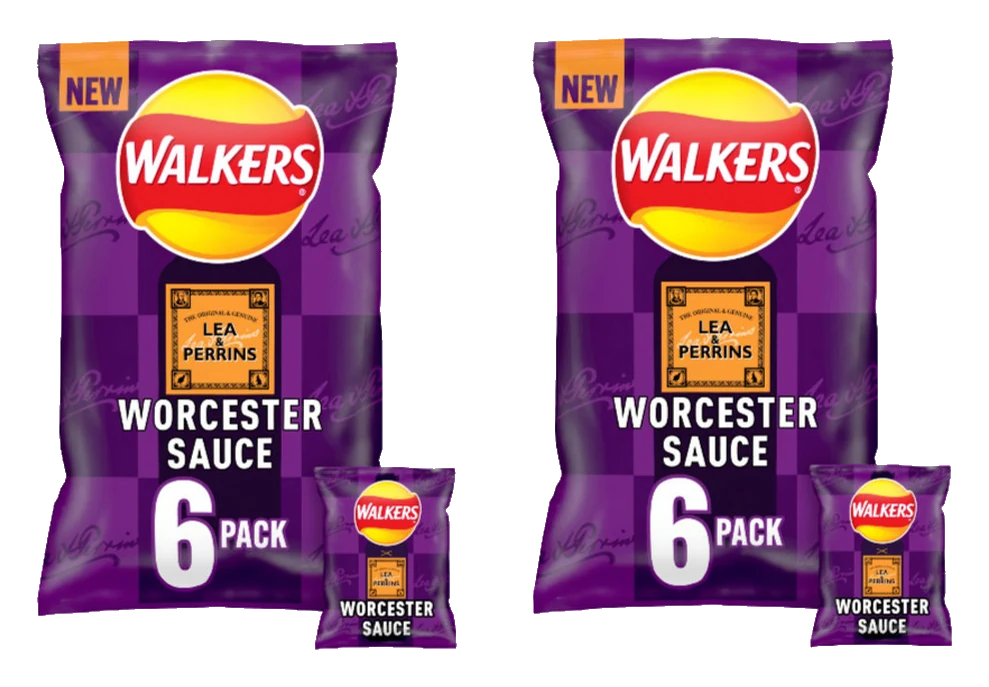 Walkers Worcester Sauce Crisps, 2 Multipacks