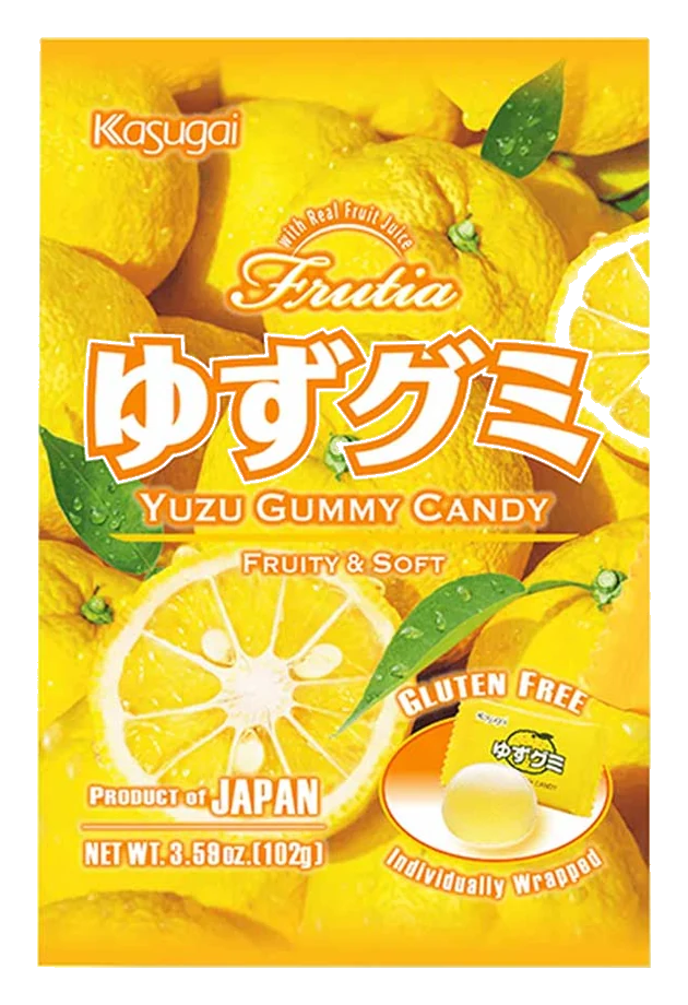 Japanese Yuzu Gummy by Kasugai, 3.59 oz