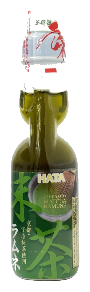 Hatakosen Matcha Green Tea Ramune Soda, 200ml