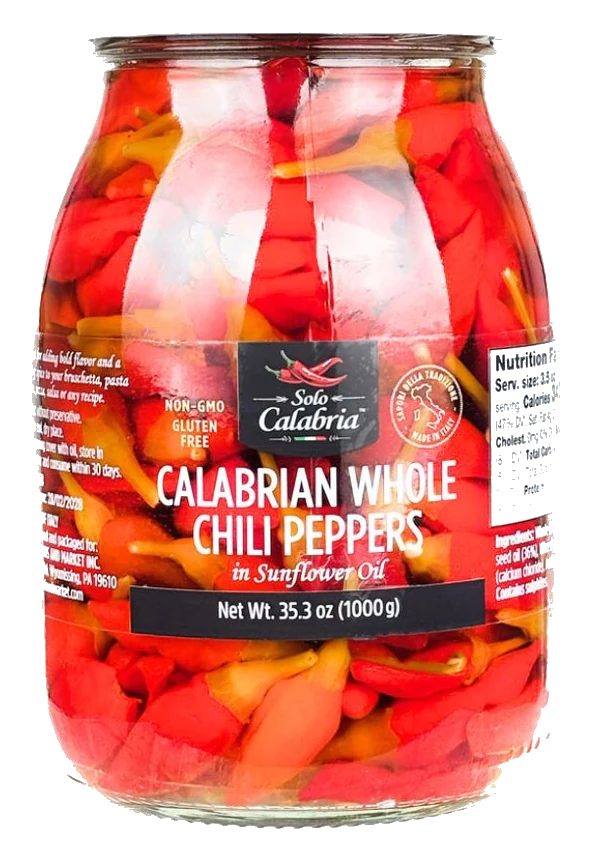 Calabrian Whole Chili Peppers by Solo Calabria, 35.3 oz