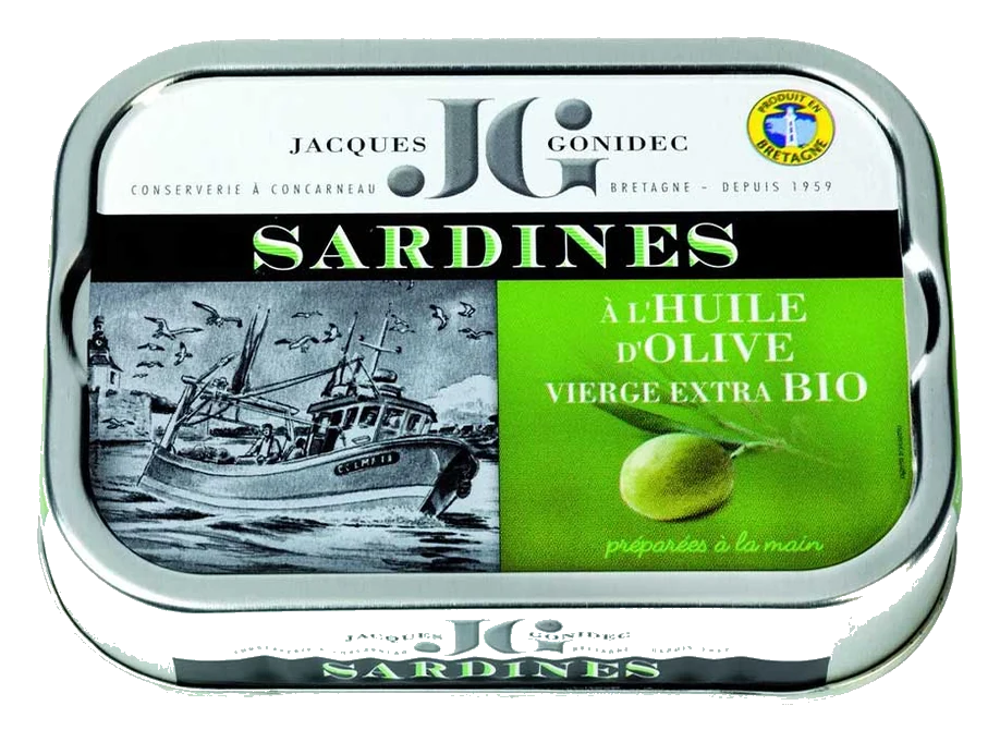 Gonidec French Sardines in Organic EVOO, 4.1 oz