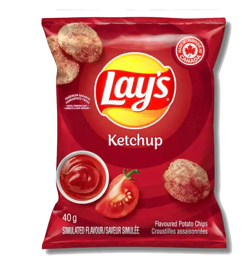 Lay’s Ketchup Potato Chips, 40g Canadian Bag