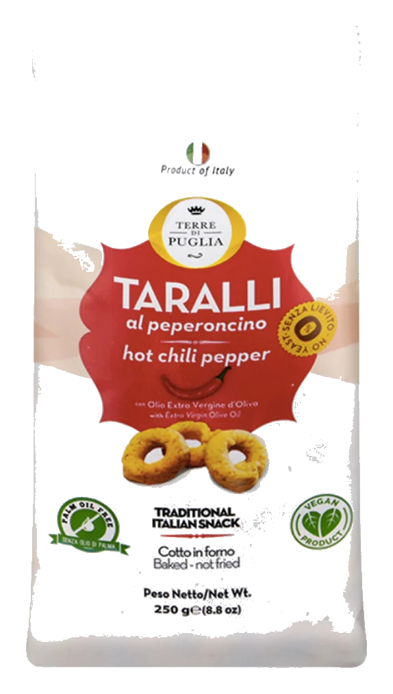 Italian Taralli with Hot Chili Pepper by Terre di Puglia, 8.8 oz